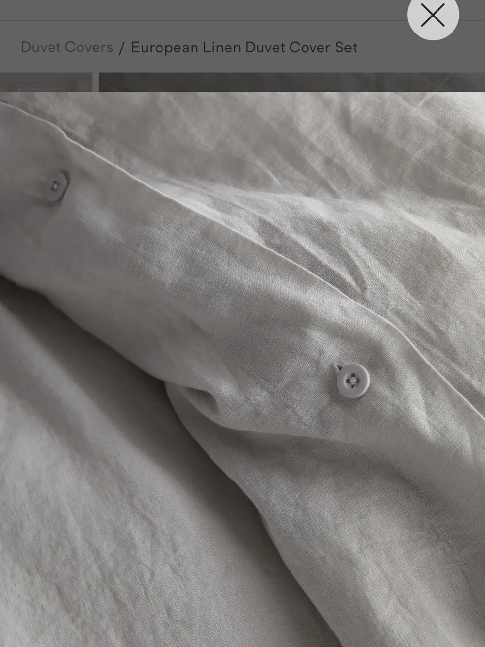 Quince European Linen Duvet Cover Set in Light Gray